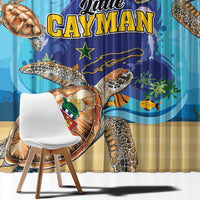Little Cayman Map Sea Turtle Window Curtain Ocean Vibes