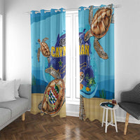 Little Cayman Map Sea Turtle Window Curtain Ocean Vibes