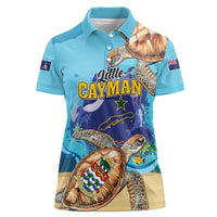 Little Cayman Map Sea Turtle Women Polo Shirt Ocean Vibes