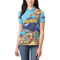 Little Cayman Map Sea Turtle Women Polo Shirt Ocean Vibes