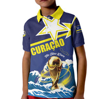 Custom Football 2026 Curacao Kid Polo Shirt The Blue Wave Come On