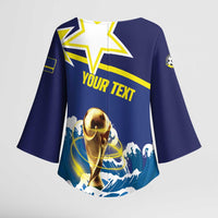 Custom Football 2026 Curacao Kimono Sleeve Blouse The Blue Wave Come On