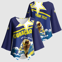 Custom Football 2026 Curacao Kimono Sleeve Blouse The Blue Wave Come On