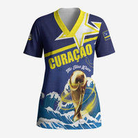 Custom Football 2026 Curacao Scrub Top The Blue Wave Come On