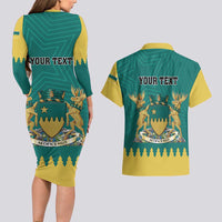 Personalised Canada Greater Sudbury Couples Matching Long Sleeve Bodycon Dress and Hawaiian Shirt The Nickel Capital Aedificemus