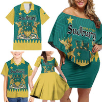 Personalised Canada Greater Sudbury Family Matching Off Shoulder Short Dress and Hawaiian Shirt The Nickel Capital Aedificemus