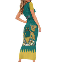 Personalised Canada Greater Sudbury Family Matching Short Sleeve Bodycon Dress and Hawaiian Shirt The Nickel Capital Aedificemus