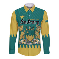 Personalised Canada Greater Sudbury Long Sleeve Button Shirt The Nickel Capital Aedificemus