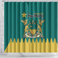 Canada Greater Sudbury Shower Curtain The Nickel Capital Aedificemus