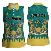 Personalised Canada Greater Sudbury Women Sleeveless Polo Shirt The Nickel Capital Aedificemus