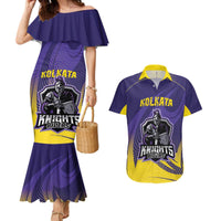Custom Kolkata 2025 Cricket Knight Riders Couples Matching Mermaid Dress and Hawaiian Shirt Korbo Lorbo Jeetbo