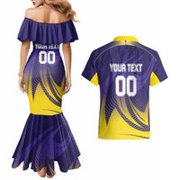 Custom Kolkata 2025 Cricket Knight Riders Couples Matching Mermaid Dress and Hawaiian Shirt Korbo Lorbo Jeetbo