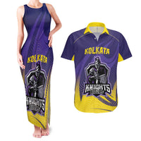 Custom Kolkata 2025 Cricket Knight Riders Couples Matching Tank Maxi Dress and Hawaiian Shirt Korbo Lorbo Jeetbo