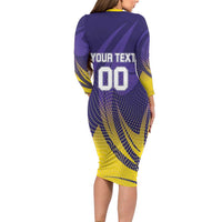 Custom Kolkata 2025 Cricket Knight Riders Family Matching Long Sleeve Bodycon Dress and Hawaiian Shirt Korbo Lorbo Jeetbo