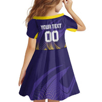 Custom Kolkata 2025 Cricket Knight Riders Family Matching Short Sleeve Bodycon Dress and Hawaiian Shirt Korbo Lorbo Jeetbo