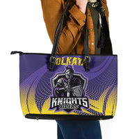 Kolkata 2025 Cricket Knight Riders Leather Tote Bag Korbo Lorbo Jeetbo