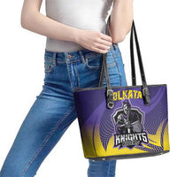 Kolkata 2025 Cricket Knight Riders Leather Tote Bag Korbo Lorbo Jeetbo