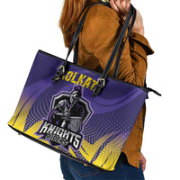 Kolkata 2025 Cricket Knight Riders Leather Tote Bag Korbo Lorbo Jeetbo