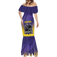 Custom Kolkata 2025 Cricket Knight Riders Mermaid Dress Korbo Lorbo Jeetbo