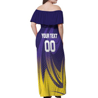 Custom Kolkata 2025 Cricket Knight Riders Off Shoulder Maxi Dress Korbo Lorbo Jeetbo