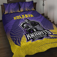 Kolkata 2025 Cricket Knight Riders Quilt Bed Set Korbo Lorbo Jeetbo