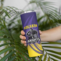 Custom Kolkata 2025 Cricket Knight Riders Skinny Tumbler Korbo Lorbo Jeetbo