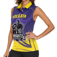 Custom Kolkata 2025 Cricket Knight Riders Women Sleeveless Polo Shirt Korbo Lorbo Jeetbo