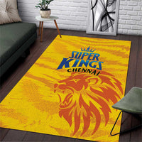 Chennai 2025 Cricket Super Kings Area Rug Yellow Army Lions Champion
