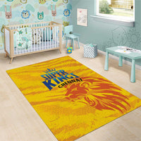 Chennai 2025 Cricket Super Kings Area Rug Yellow Army Lions Champion