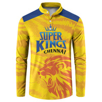 Custom Chennai 2025 Cricket Super Kings Button Sweatshirt Yellow Army Lions Champion