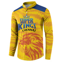 Custom Chennai 2025 Cricket Super Kings Button Sweatshirt Yellow Army Lions Champion
