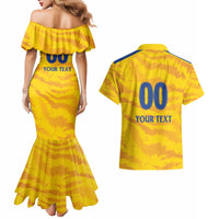 Custom Chennai 2025 Cricket Super Kings Couples Matching Mermaid Dress and Hawaiian Shirt Yellow Army Lions Champion