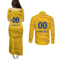 Custom Chennai 2025 Cricket Super Kings Couples Matching Puletasi and Long Sleeve Button Shirt Yellow Army Lions Champion