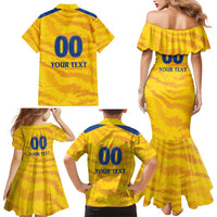 Custom Chennai 2025 Cricket Super Kings Family Matching Mermaid Dress and Hawaiian Shirt Yellow Army Lions Champion