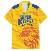 Custom Chennai 2025 Cricket Super Kings Family Matching Off The Shoulder Long Sleeve Dress and Hawaiian Shirt Yellow Army Lions Champion