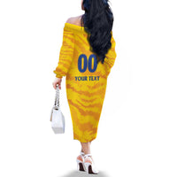 Custom Chennai 2025 Cricket Super Kings Family Matching Off The Shoulder Long Sleeve Dress and Hawaiian Shirt Yellow Army Lions Champion