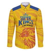 Custom Chennai 2025 Cricket Super Kings Family Matching Off Shoulder Maxi Dress and Hawaiian Shirt Yellow Army Lions Champion