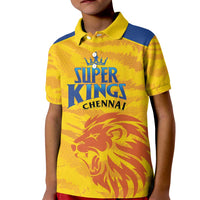 Custom Chennai 2025 Cricket Super Kings Kid Polo Shirt Yellow Army Lions Champion