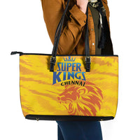Chennai 2025 Cricket Super Kings Leather Tote Bag Yellow Army Lions Champion