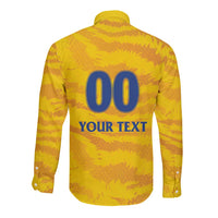 Custom Chennai 2025 Cricket Super Kings Long Sleeve Button Shirt Yellow Army Lions Champion
