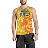 Custom Chennai 2025 Cricket Super Kings Men Tank Top Yellow Army Lions Champion