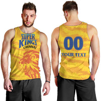 Custom Chennai 2025 Cricket Super Kings Men Tank Top Yellow Army Lions Champion