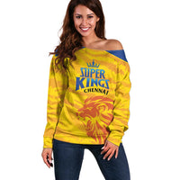 Custom Chennai 2025 Cricket Super Kings Off Shoulder Sweater Yellow Army Lions Champion