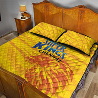 Chennai 2025 Cricket Super Kings Quilt Bed Set Yellow Army Lions Champion