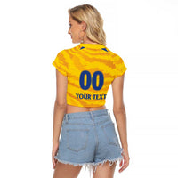 Custom Chennai 2025 Cricket Super Kings Raglan Cropped T Shirt Yellow Army Lions Champion