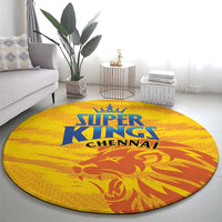 Chennai 2025 Cricket Super Kings Round Carpet Yellow Army Lions Champion