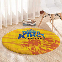 Chennai 2025 Cricket Super Kings Round Carpet Yellow Army Lions Champion