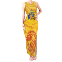 Custom Chennai 2025 Cricket Super Kings Tank Maxi Dress Yellow Army Lions Champion