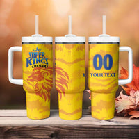 Custom Chennai 2025 Cricket Super Kings Tumbler With Handle Yellow Army Lions Champion