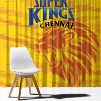 Chennai 2025 Cricket Super Kings Window Curtain Yellow Army Lions Champion
